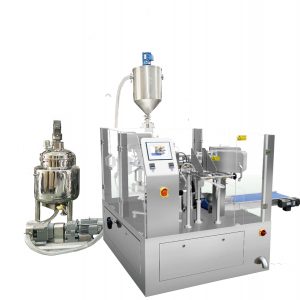 液体およびペースト用のピストンフィラーを備えた自動既製バッグ充填シール包装