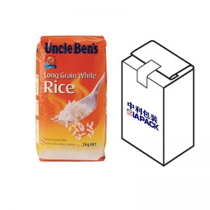 穀物用の上部ラベルが付いた平底袋